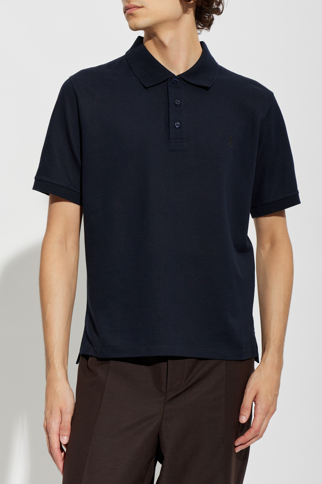 Saint Laurent Polo with embroidered logo | Men's | Vitkac